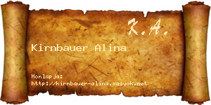 Kirnbauer Alina névjegykártya